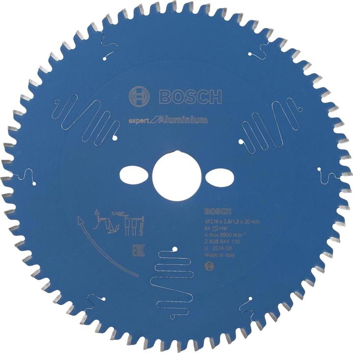 Bosch Professional Zubehör Kreissägeblatt Expert for Aluminium, 216 x 30 x 2,6 mm, 64