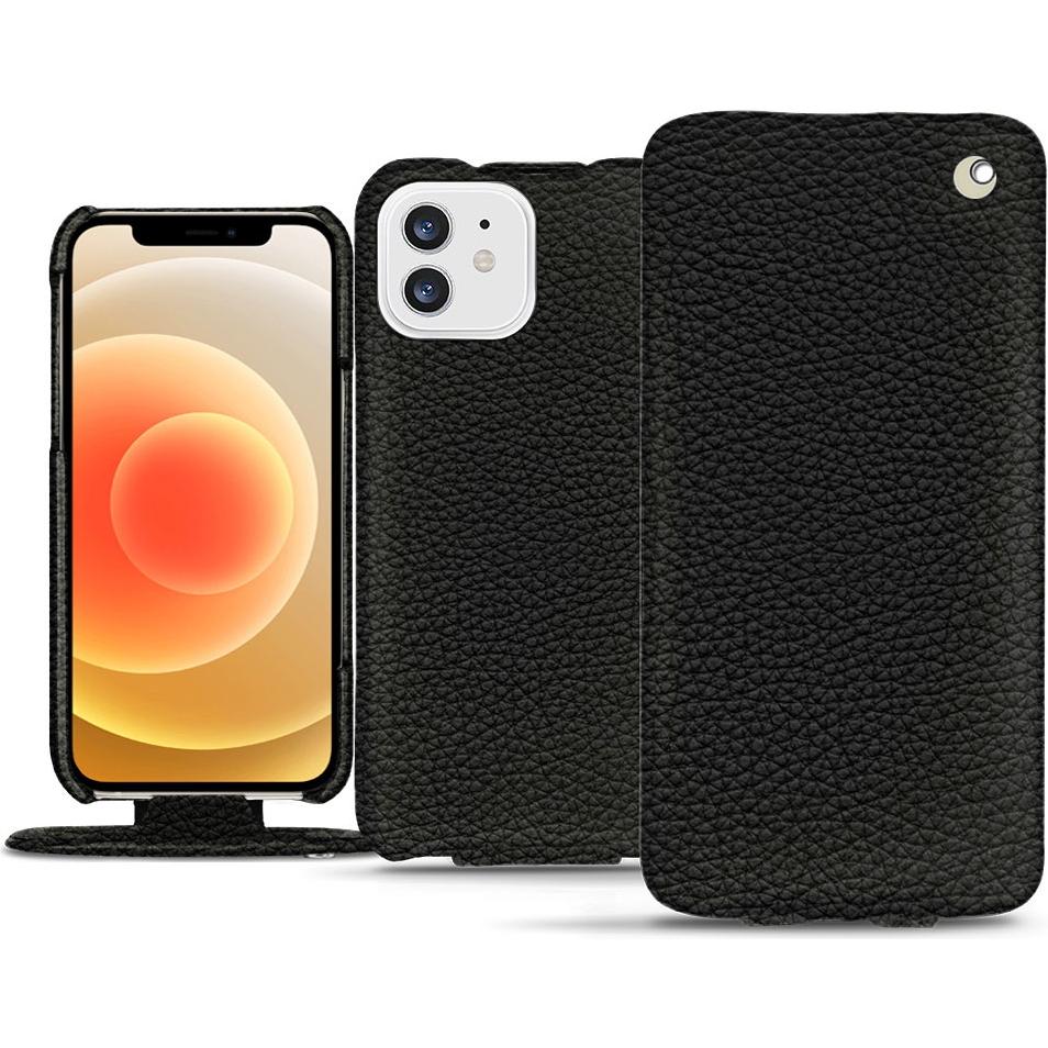 Noreve Lederschutzhülle vertikal (Apple iPhone 12), Smartphone Hülle, Schwarz