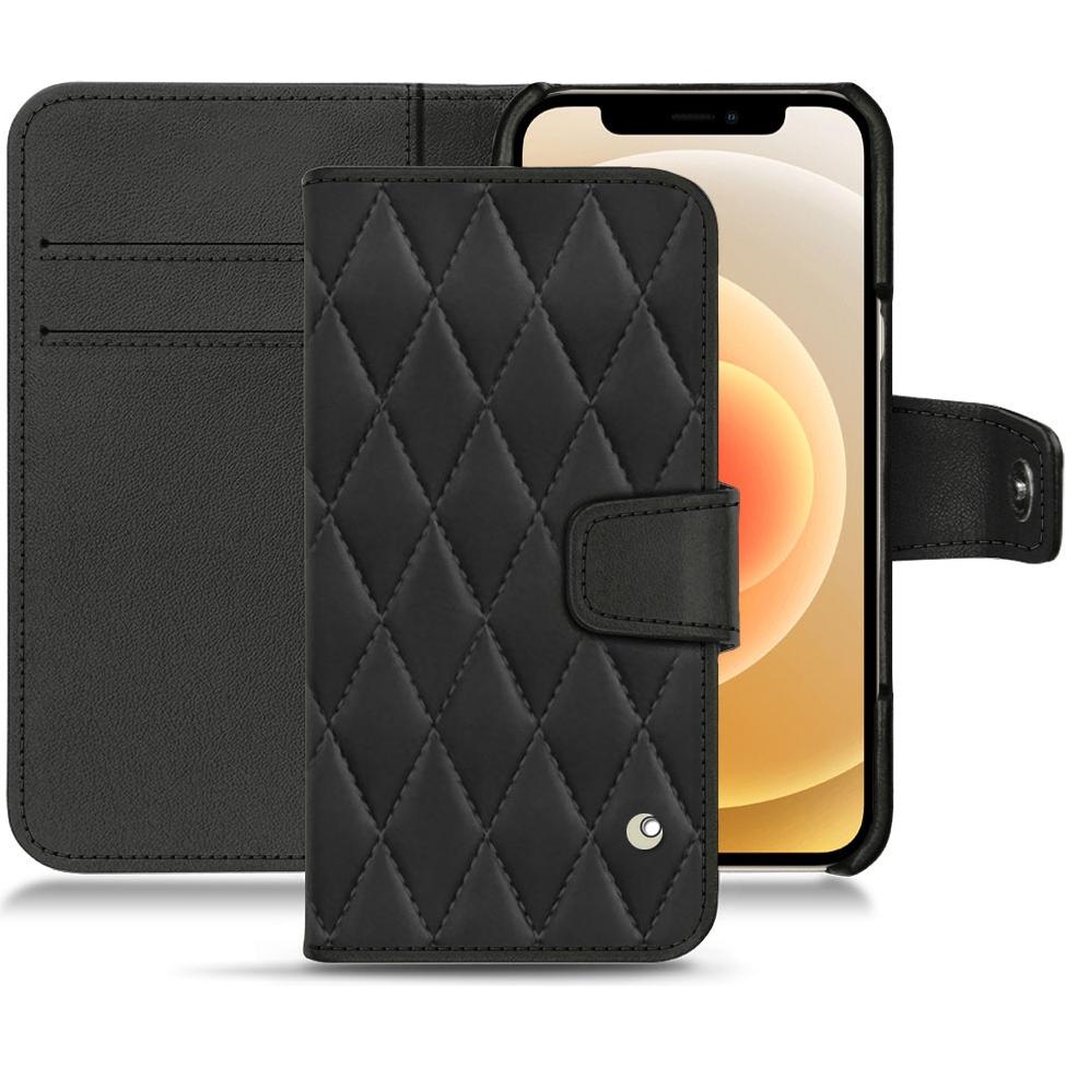 Noreve Lederschutzhülle Wallet (Apple iPhone 12), Smartphone Hülle, Schwarz