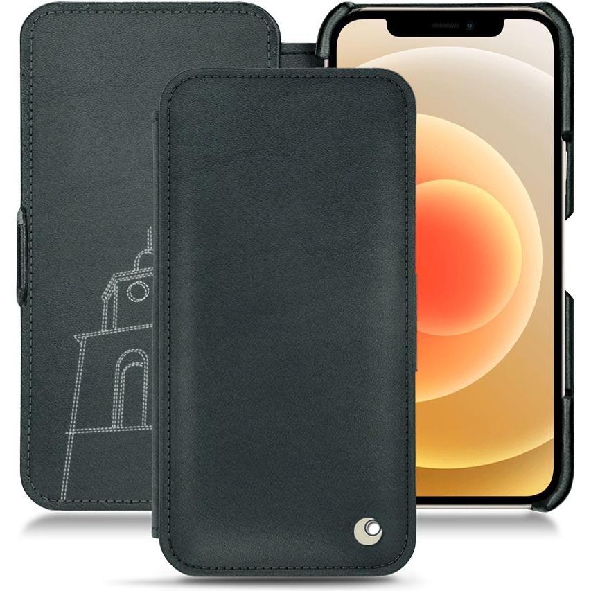 Noreve Lederschutzhülle horizontal (Apple iPhone 12), Smartphone Hülle, Blau