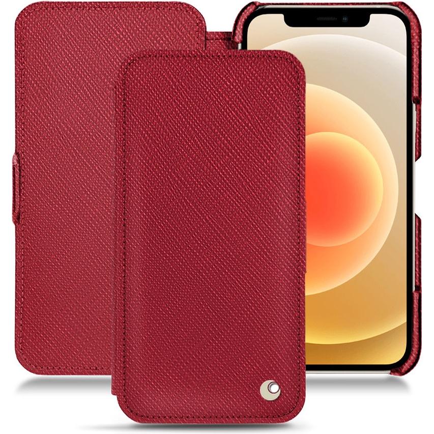 Noreve Lederschutzhülle horizontal (Apple iPhone 12), Smartphone Hülle, Rot