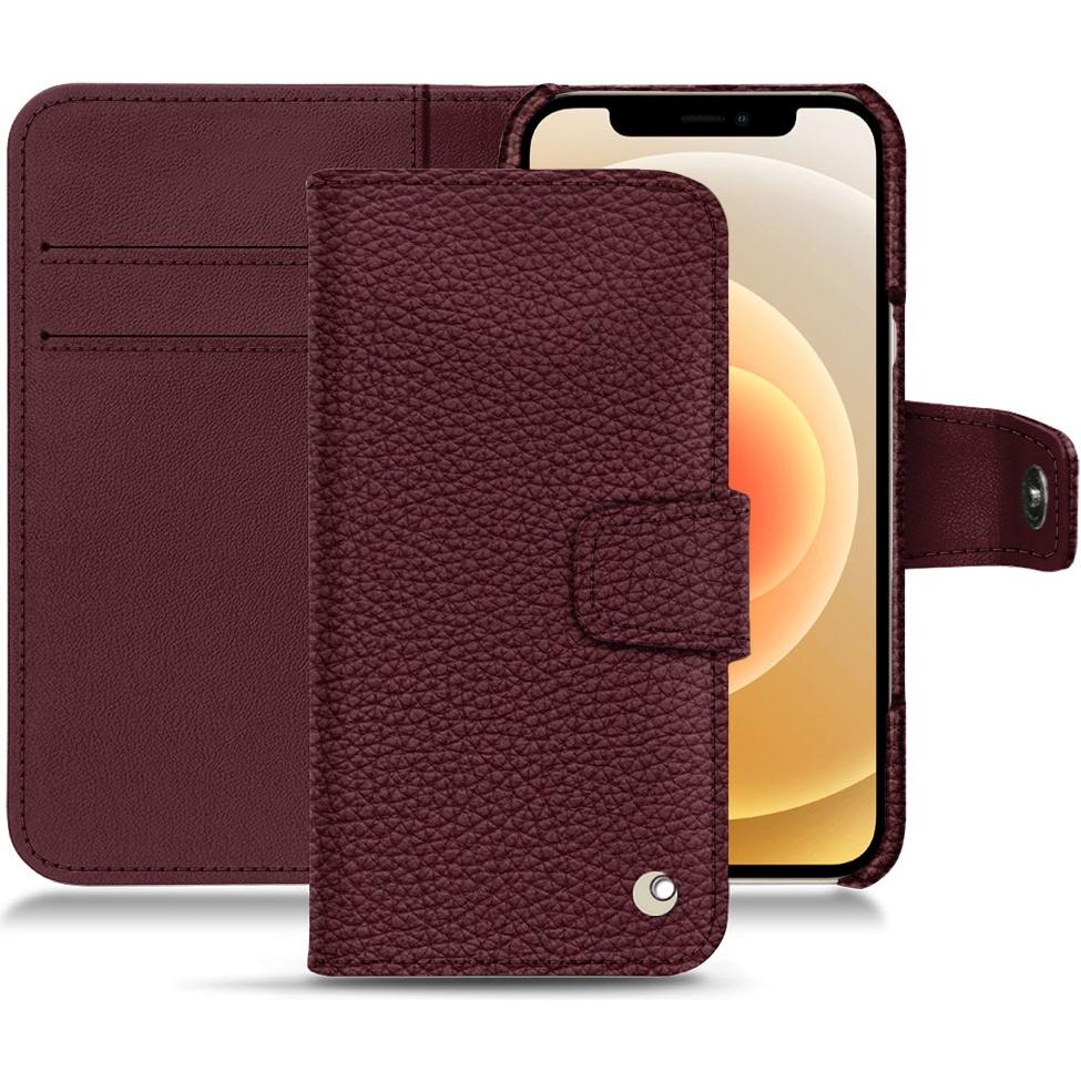 Noreve Lederschutzhülle Wallet (Apple iPhone 12 mini), Smartphone Hülle, Violett