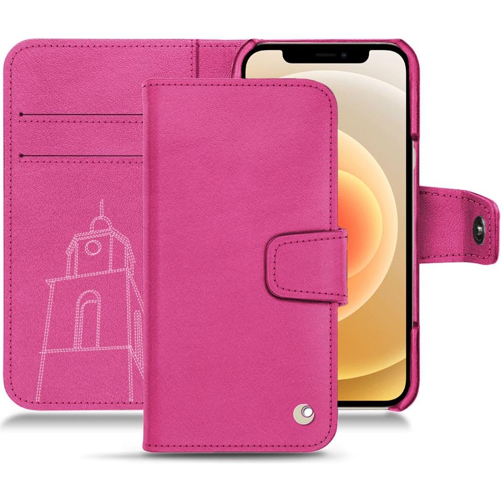 Noreve Lederschutzhülle Wallet (Apple iPhone 12 mini), Smartphone Hülle, Rosa