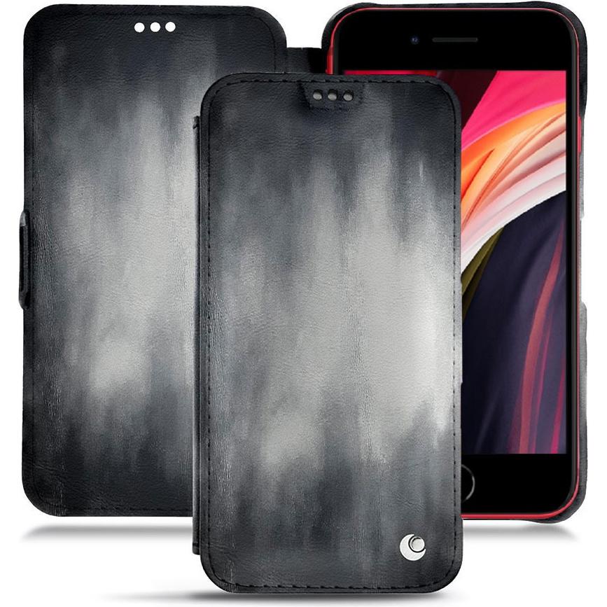Noreve Lederschutzhülle horizontal (Apple iPhone SE (2nd Gen), Apple iPhone SE (3rd Gen)), Smartphone Hülle, Grau