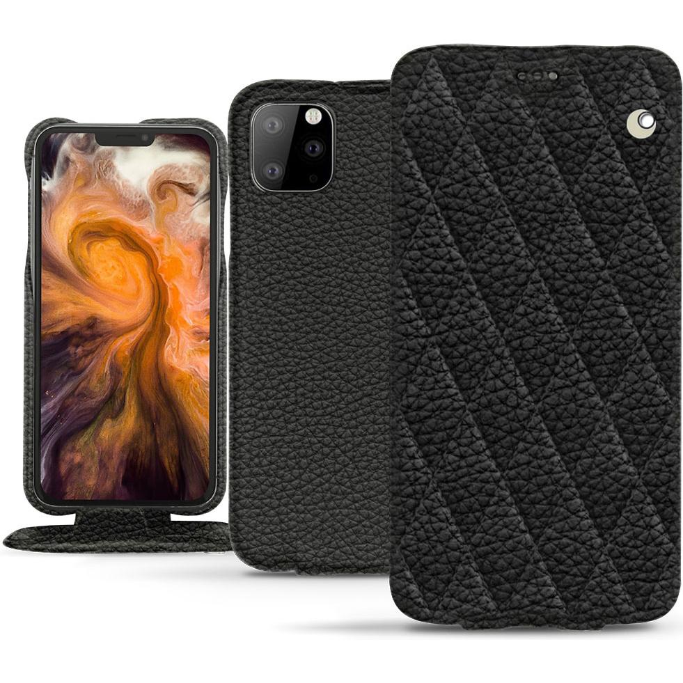 Noreve Lederschutzhülle vertikal (Apple iPhone 11 Pro Max), Smartphone Hülle, Schwarz