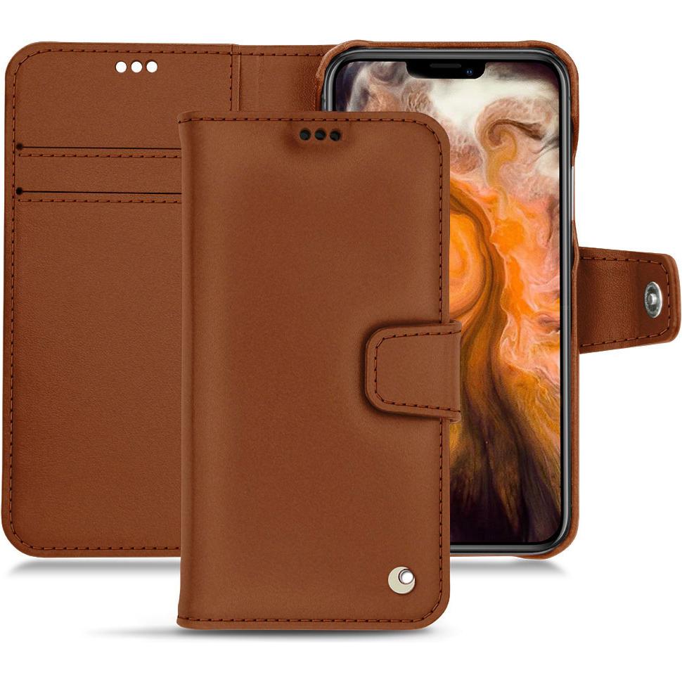 Noreve Lederschutzhülle Wallet (Apple iPhone 11 Pro Max), Smartphone Hülle, Braun