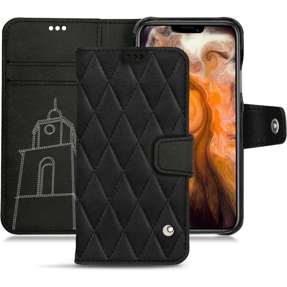 Noreve Lederschutzhülle Wallet (Apple iPhone 11 Pro Max), Smartphone Hülle, Schwarz