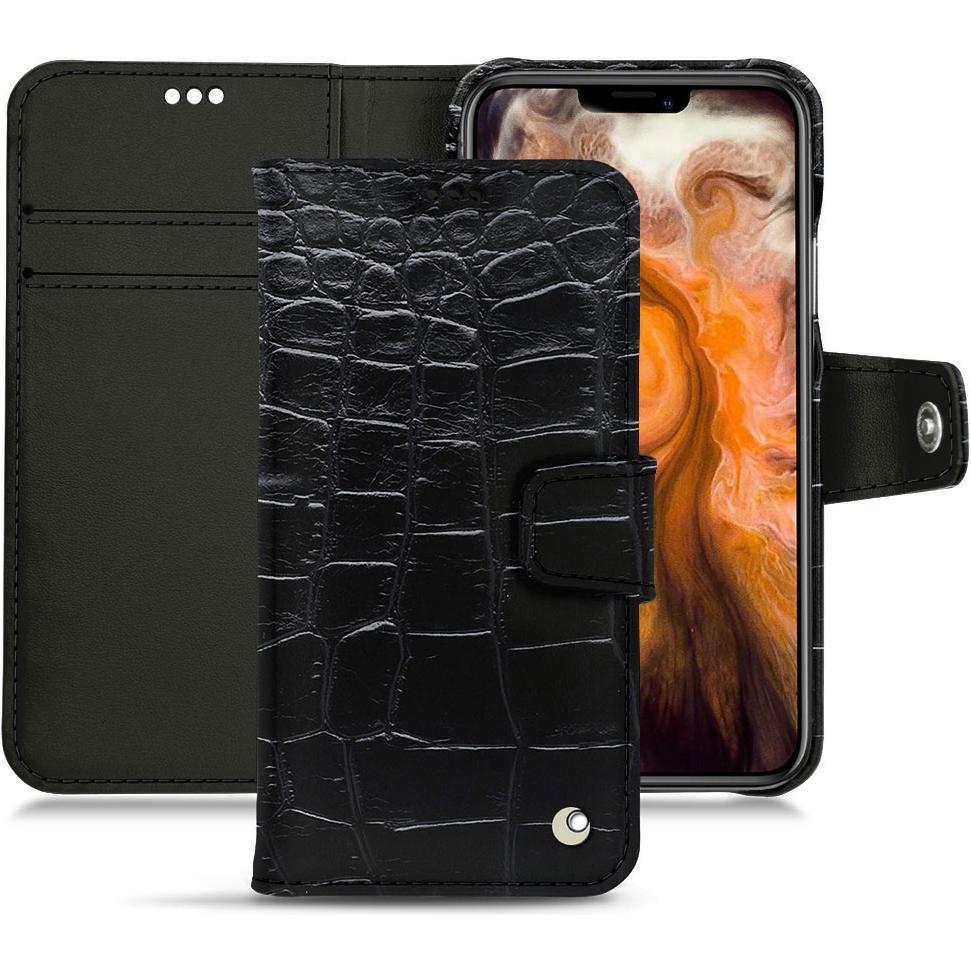 Noreve Lederschutzhülle Wallet (Apple iPhone 11 Pro Max), Smartphone Hülle, Schwarz
