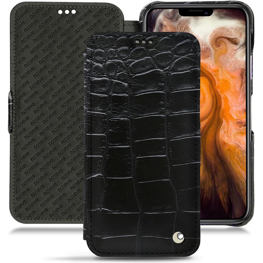 Noreve Lederschutzhülle horizontal (Apple iPhone 11 Pro Max), Smartphone Hülle, Schwarz