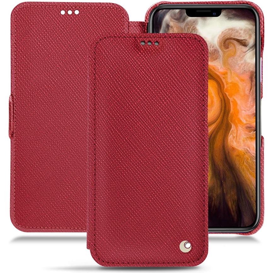 Noreve Lederschutzhülle horizontal (Apple iPhone 11 Pro Max), Smartphone Hülle, Rot