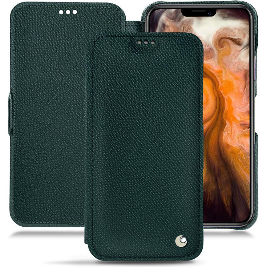 Noreve Lederschutzhülle horizontal (Apple iPhone 11 Pro Max), Smartphone Hülle, Grün