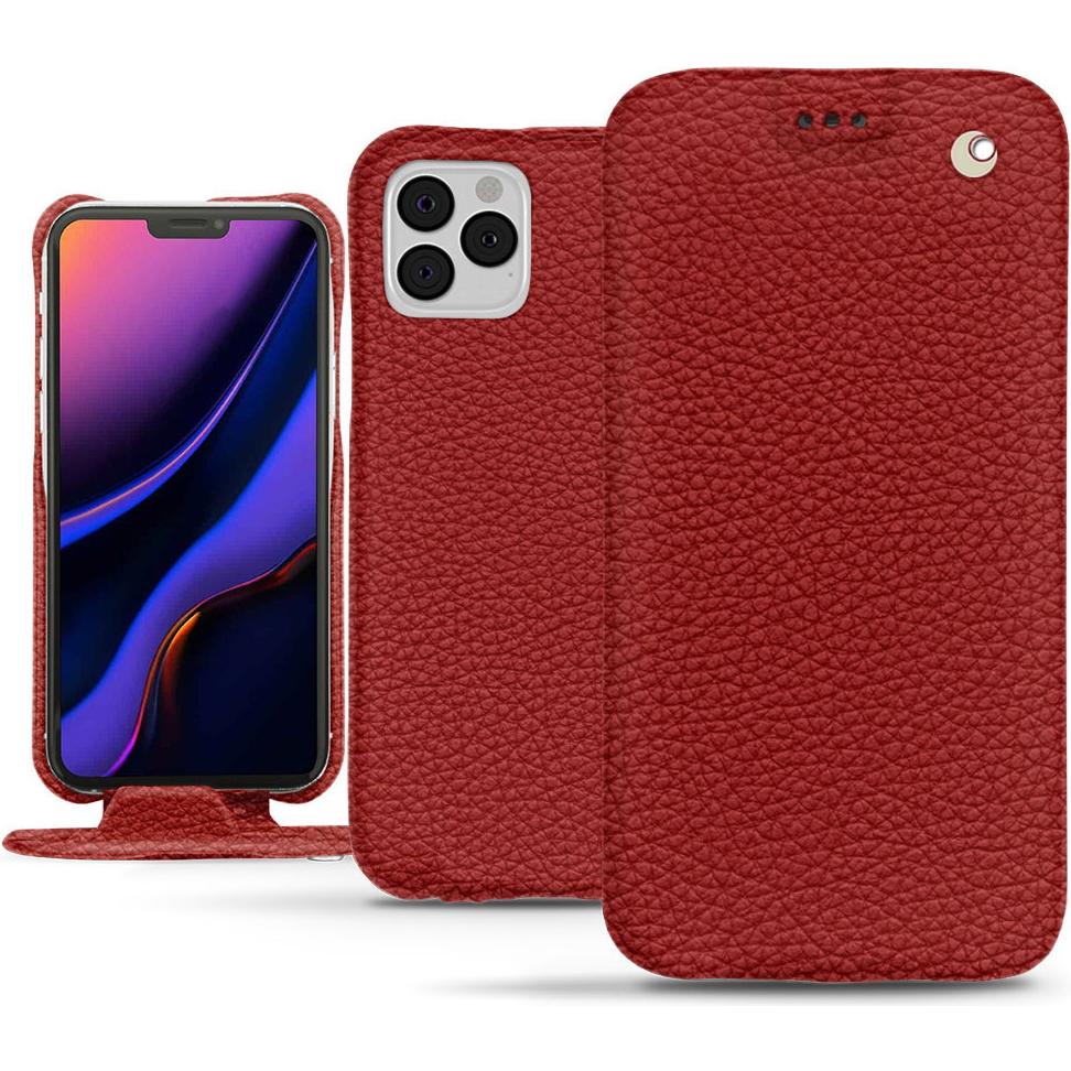 Noreve Lederschutzhülle vertikal (Apple iPhone 11 Pro), Smartphone Hülle, Rot