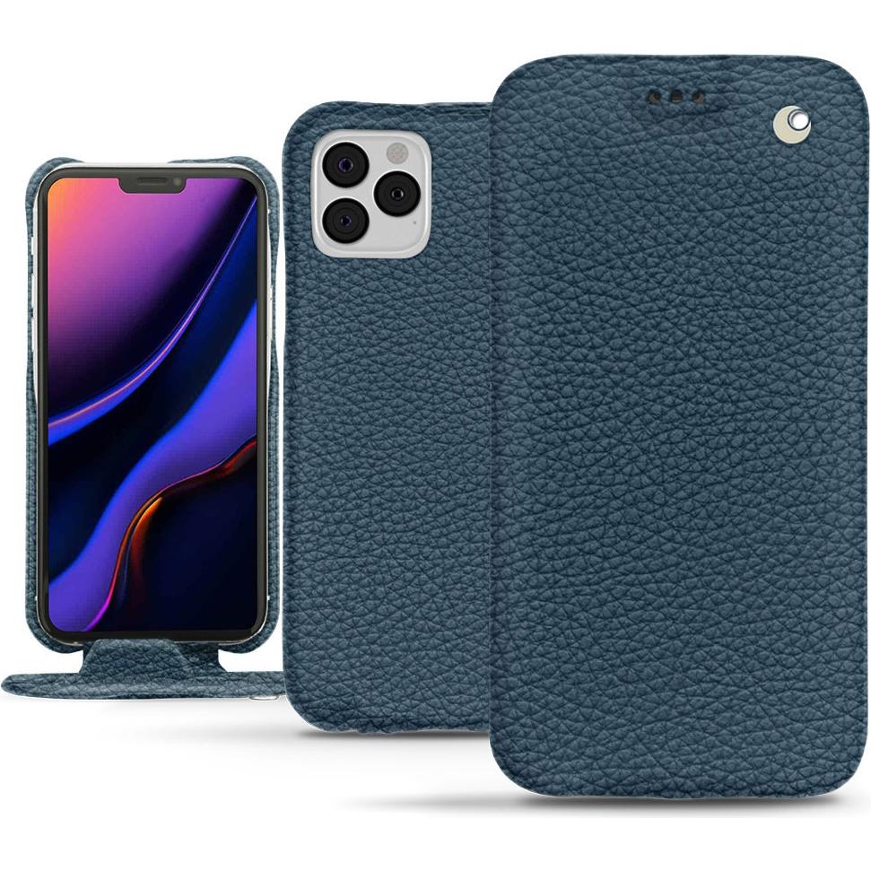 Noreve Lederschutzhülle vertikal (Apple iPhone 11 Pro), Smartphone Hülle, Blau