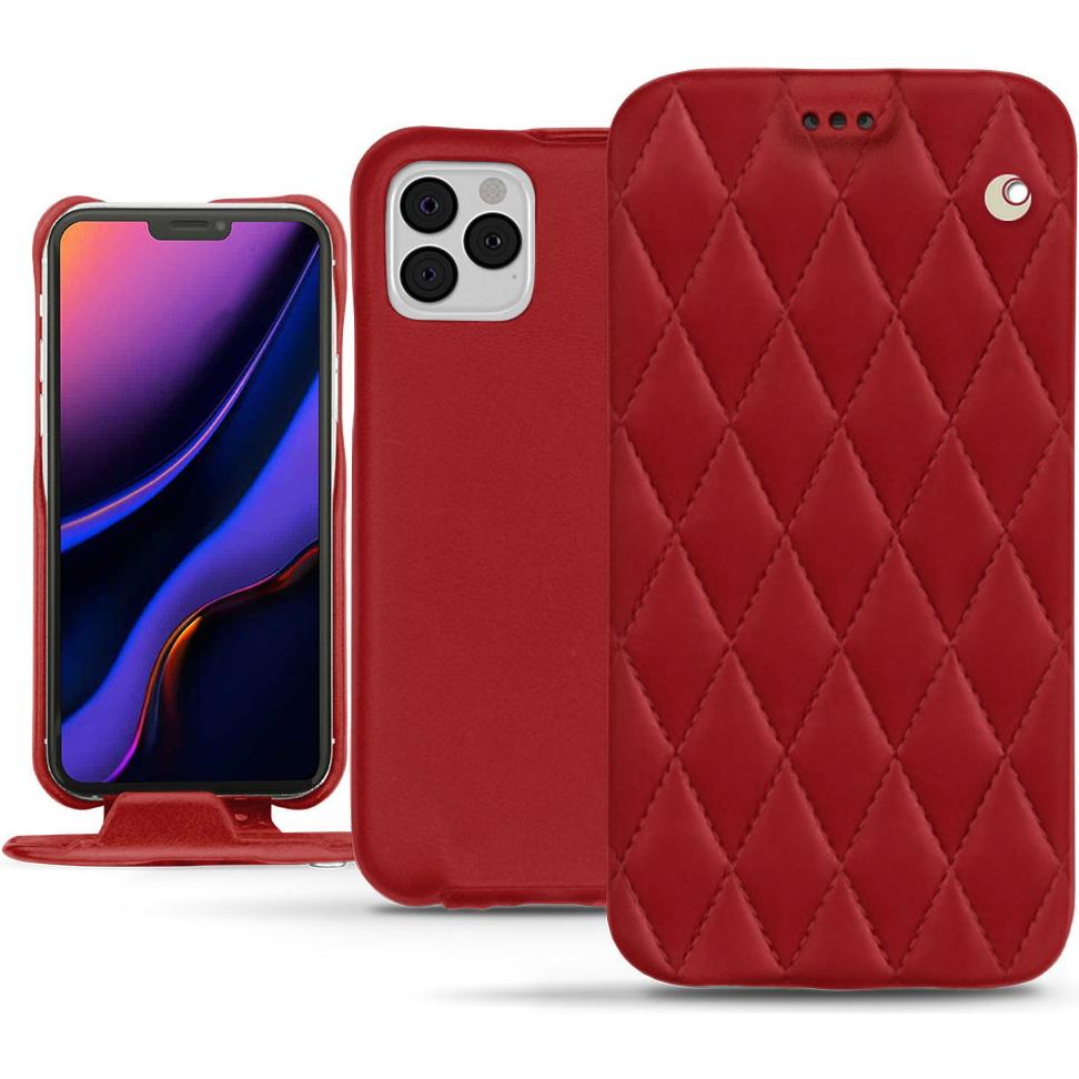 Noreve Lederschutzhülle vertikal (Apple iPhone 11 Pro), Smartphone Hülle, Rot
