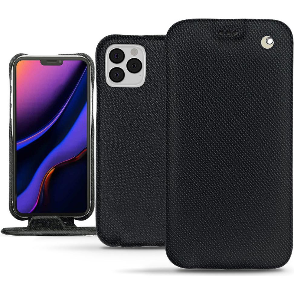 Noreve Lederschutzhülle vertikal (Apple iPhone 11 Pro), Smartphone Hülle, Schwarz