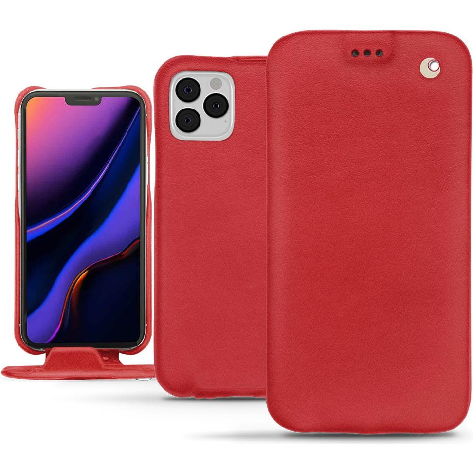 Noreve Lederschutzhülle vertikal (Apple iPhone 11 Pro), Smartphone Hülle, Rot