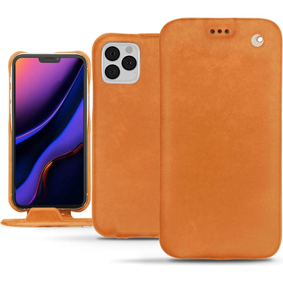 Noreve Lederschutzhülle vertikal (Apple iPhone 11 Pro), Smartphone Hülle, Orange