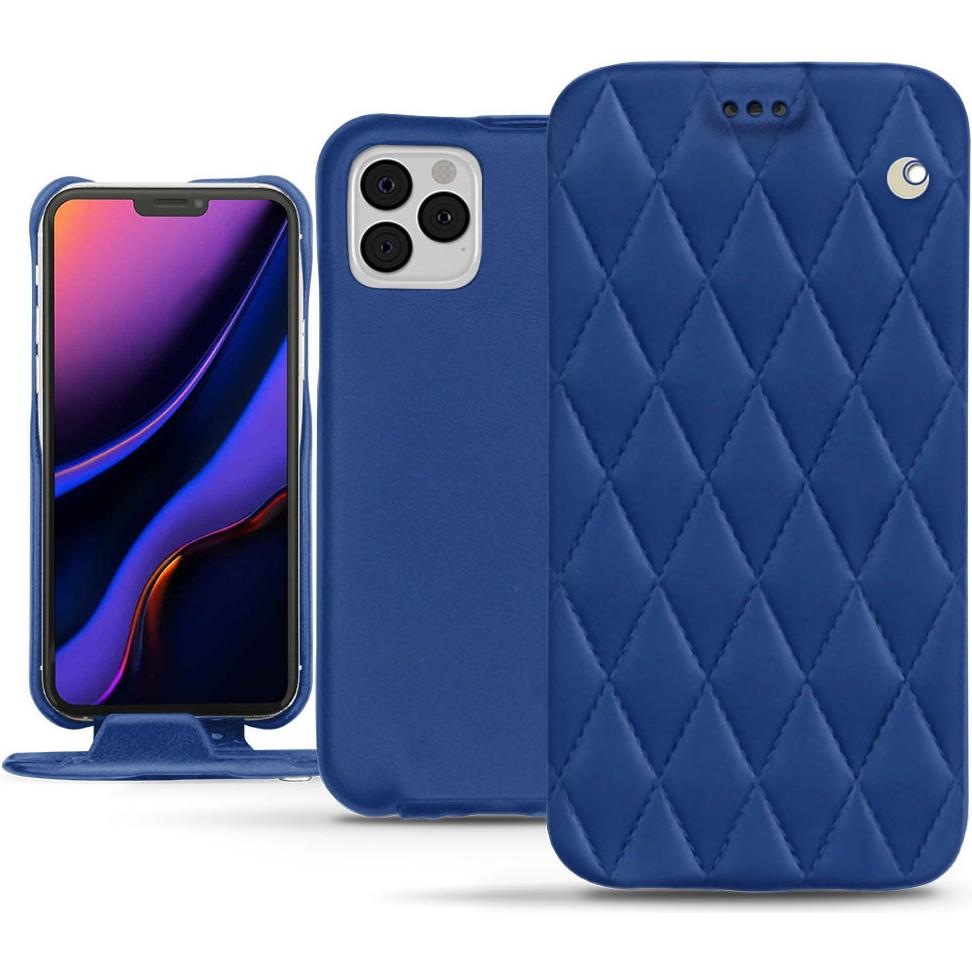 Noreve Lederschutzhülle vertikal (Apple iPhone 11 Pro), Smartphone Hülle, Blau