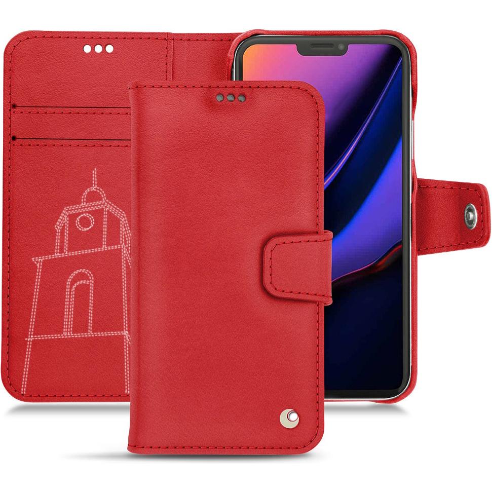 Noreve Lederschutzhülle Wallet (Apple iPhone 11 Pro), Smartphone Hülle, Rot