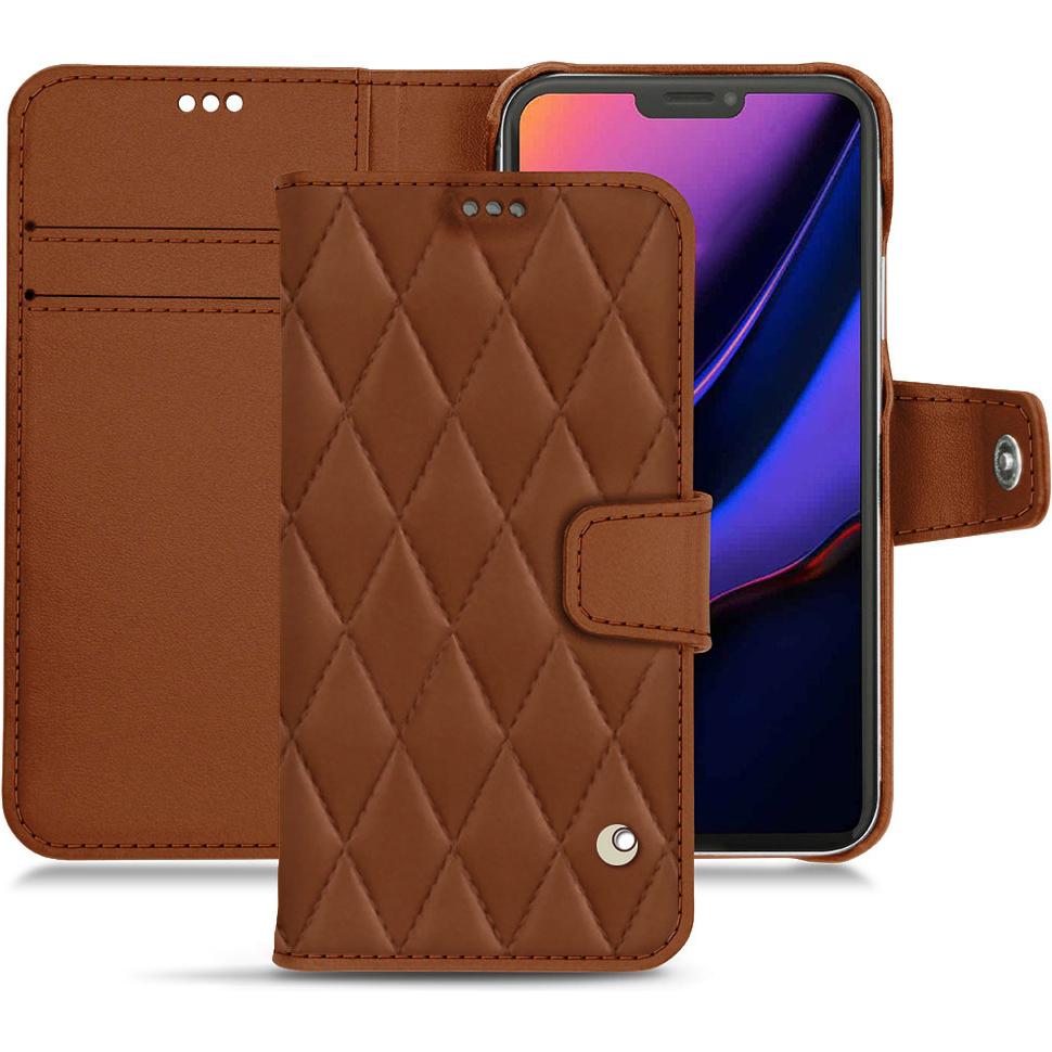 Noreve Lederschutzhülle Wallet (Apple iPhone 11 Pro), Smartphone Hülle, Braun