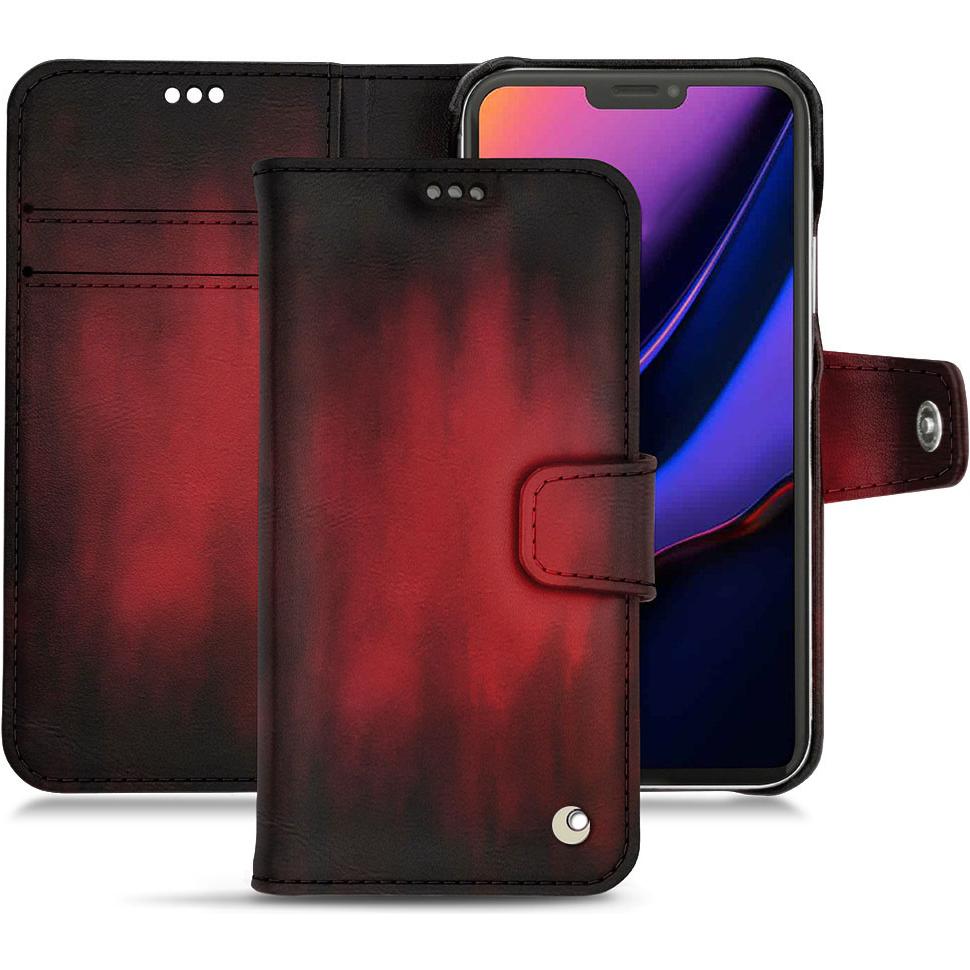 Noreve Lederschutzhülle Wallet (Apple iPhone 11 Pro), Smartphone Hülle, Rot