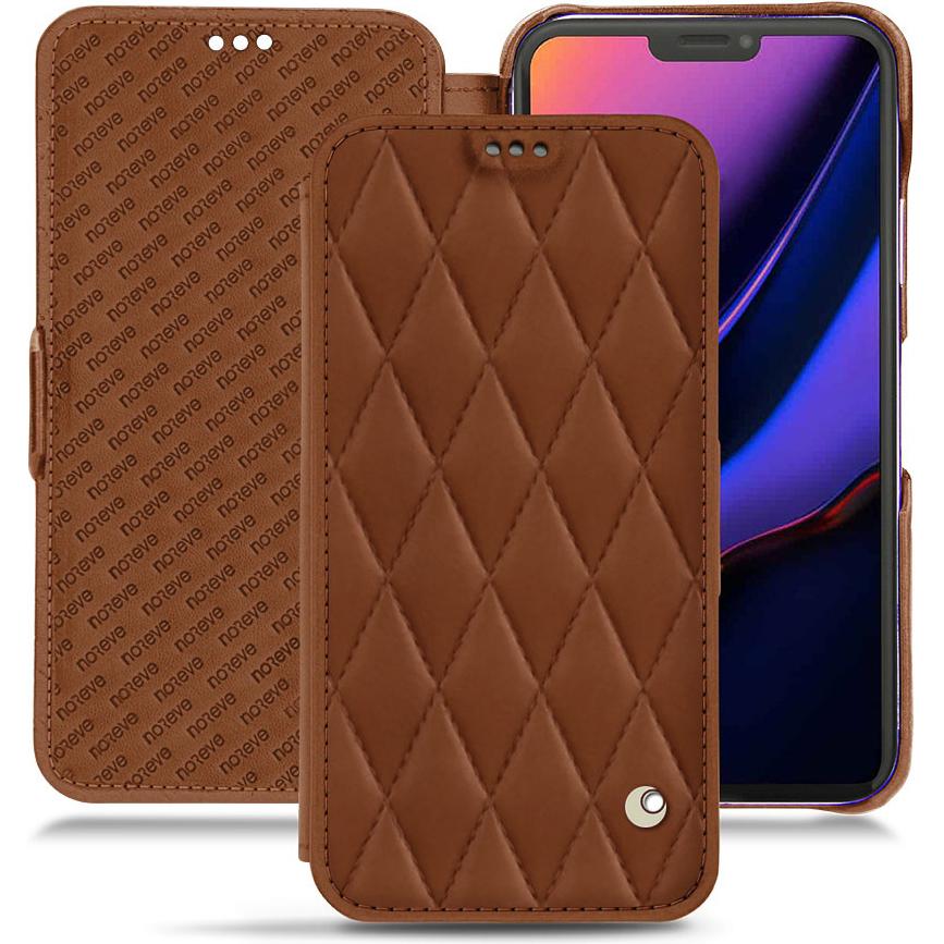 Noreve Lederschutzhülle horizontal (Apple iPhone 11 Pro), Smartphone Hülle, Braun