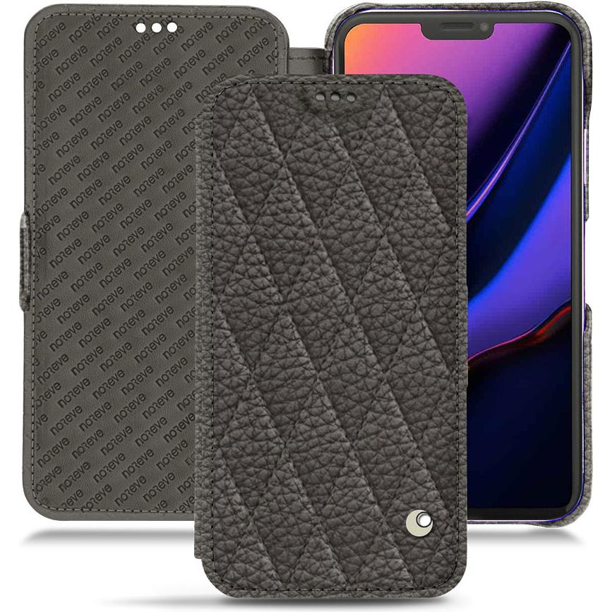 Noreve Lederschutzhülle horizontal (Apple iPhone 11 Pro), Smartphone Hülle, Grau