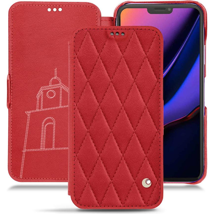 Noreve Lederschutzhülle horizontal (Apple iPhone 11 Pro), Smartphone Hülle, Rot