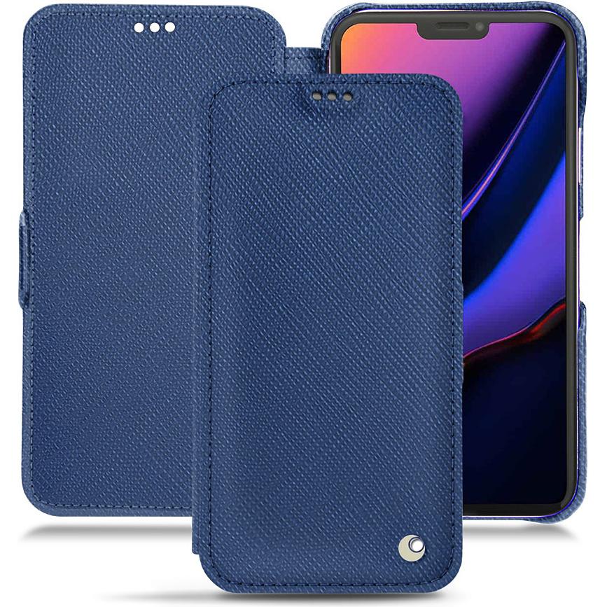 Noreve Lederschutzhülle horizontal (Apple iPhone 11 Pro), Smartphone Hülle, Blau