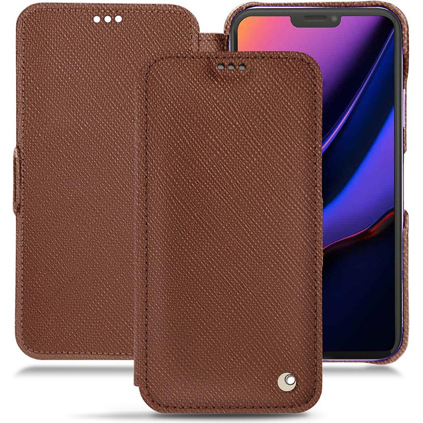Noreve Lederschutzhülle horizontal (Apple iPhone 11 Pro), Smartphone Hülle, Braun
