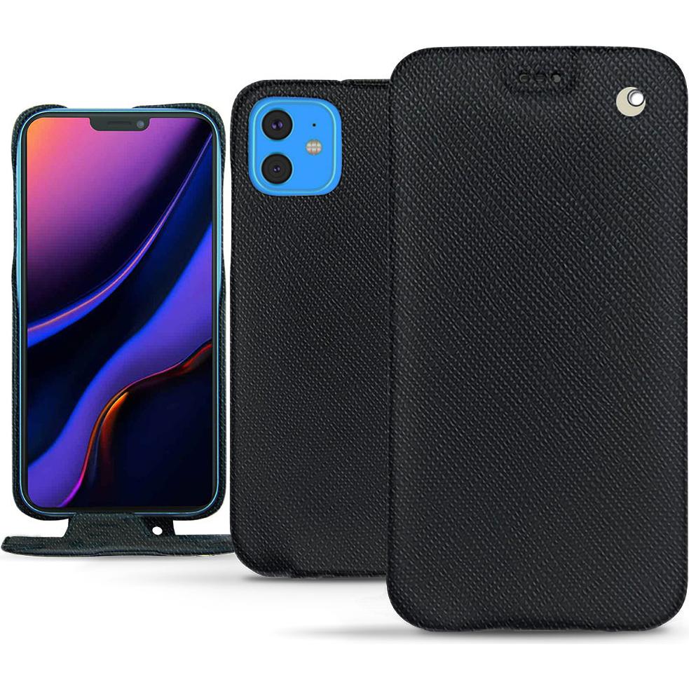 Noreve Lederschutzhülle vertikal (Apple iPhone 11), Smartphone Hülle, Schwarz