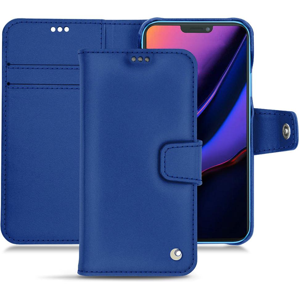 Noreve Lederschutzhülle Wallet (Apple iPhone 11), Smartphone Hülle, Blau