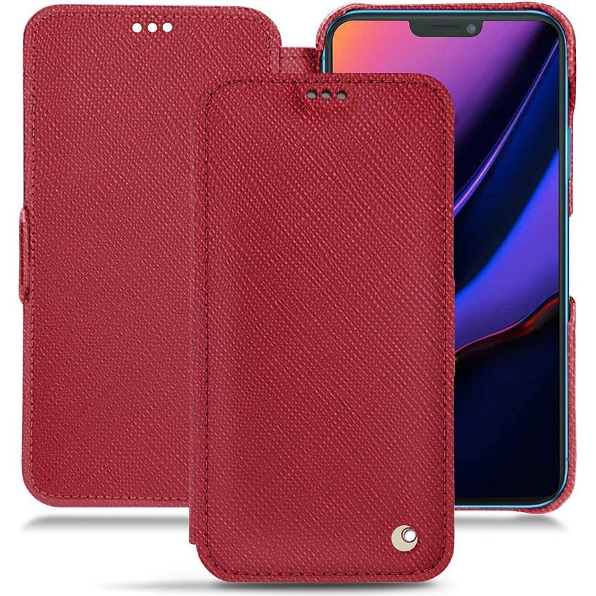Noreve Lederschutzhülle horizontal (Apple iPhone 11), Smartphone Hülle, Rot
