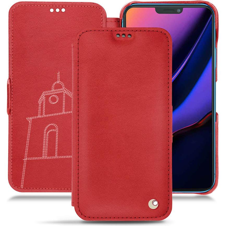 Noreve Lederschutzhülle horizontal (Apple iPhone 11), Smartphone Hülle, Rot