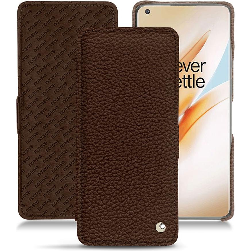 Noreve Lederschutzhülle horizontal (OnePlus 8 Pro), Smartphone Hülle, Braun
