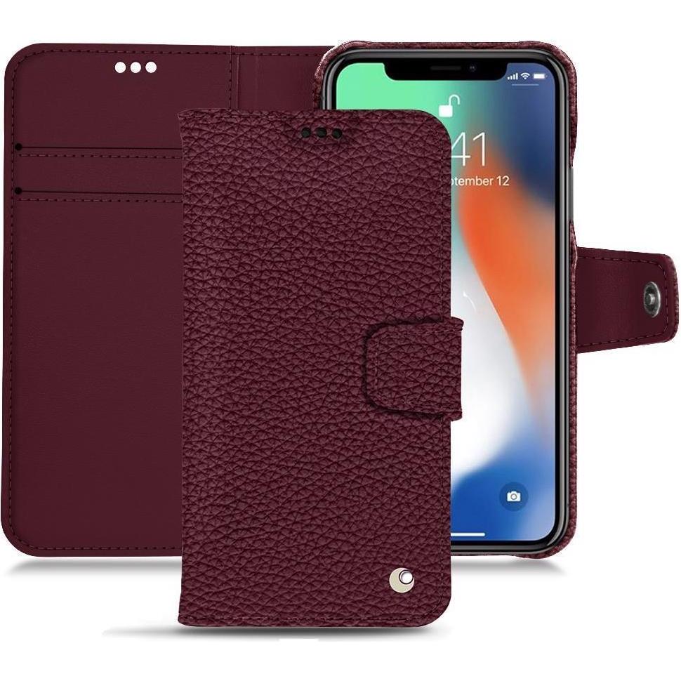 Noreve Lederschutzhülle Wallet (Apple iPhone XS Max), Smartphone Hülle, Violett