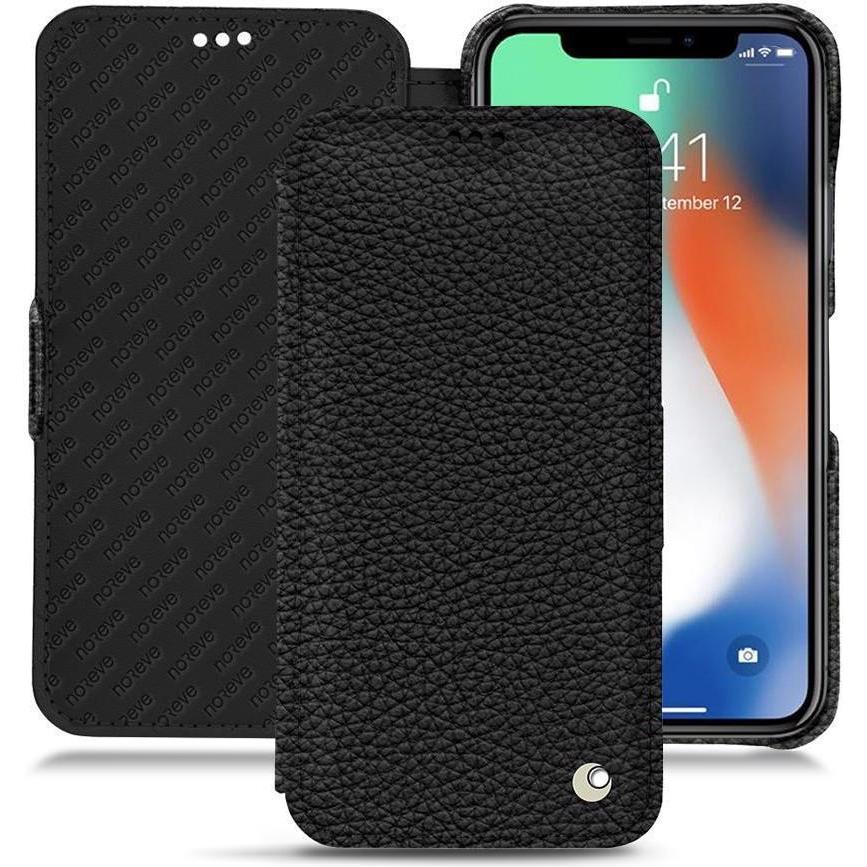 Noreve Lederschutzhülle horizontal (Apple iPhone XS Max), Smartphone Hülle, Schwarz