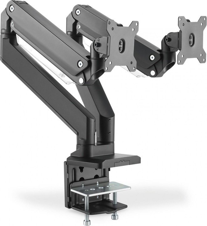 Actual product image Digitus Assmann Electronic Dual Gas Spring Monitor Table Mount 2x 35 inch 2x15kg max black (Table, 35")