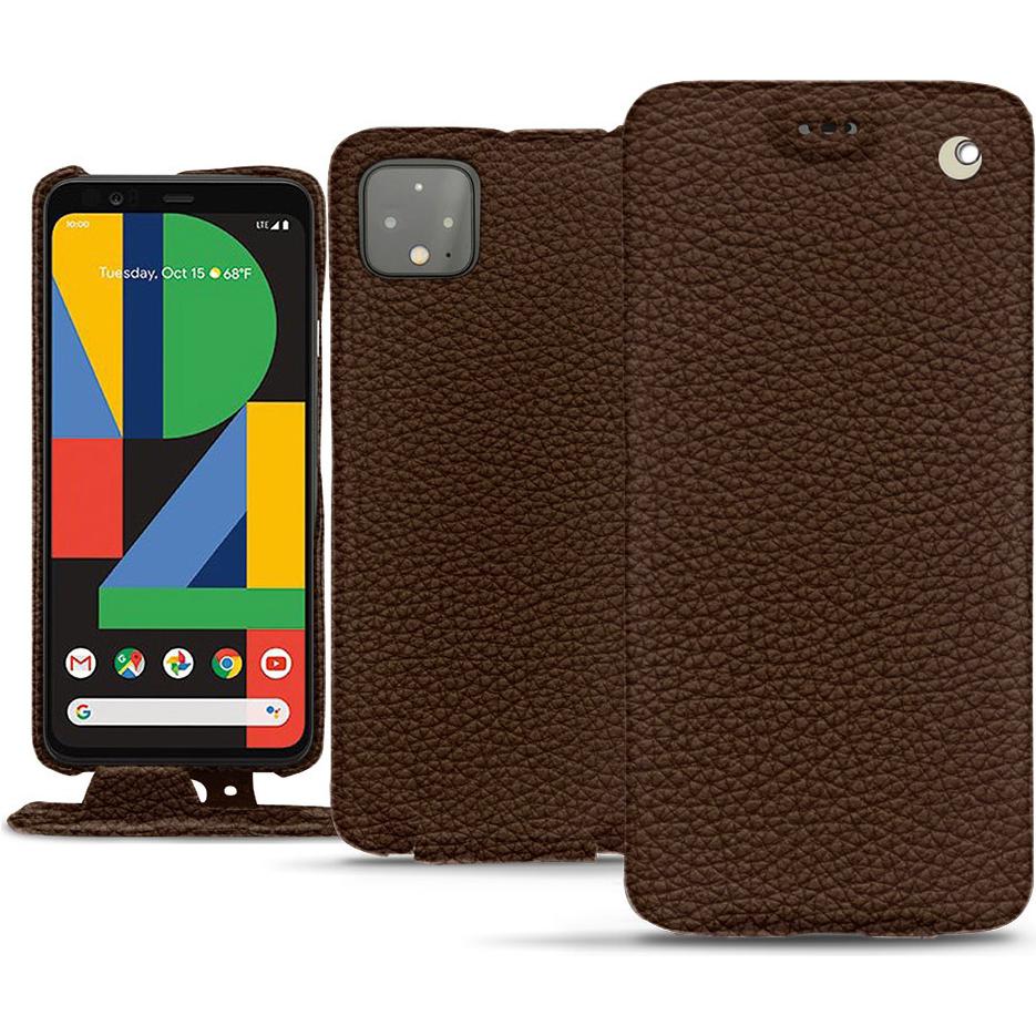 Noreve Lederschutzhülle vertikal (Google Pixel 4 XL), Smartphone Hülle, Braun