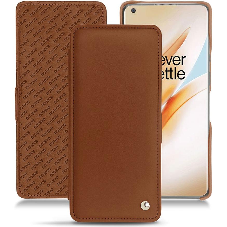 Noreve Lederschutzhülle horizontal (OnePlus 8 Pro), Smartphone Hülle, Braun