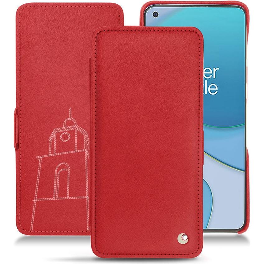 Noreve Lederschutzhülle horizontal (OnePlus 8T), Smartphone Hülle, Rot