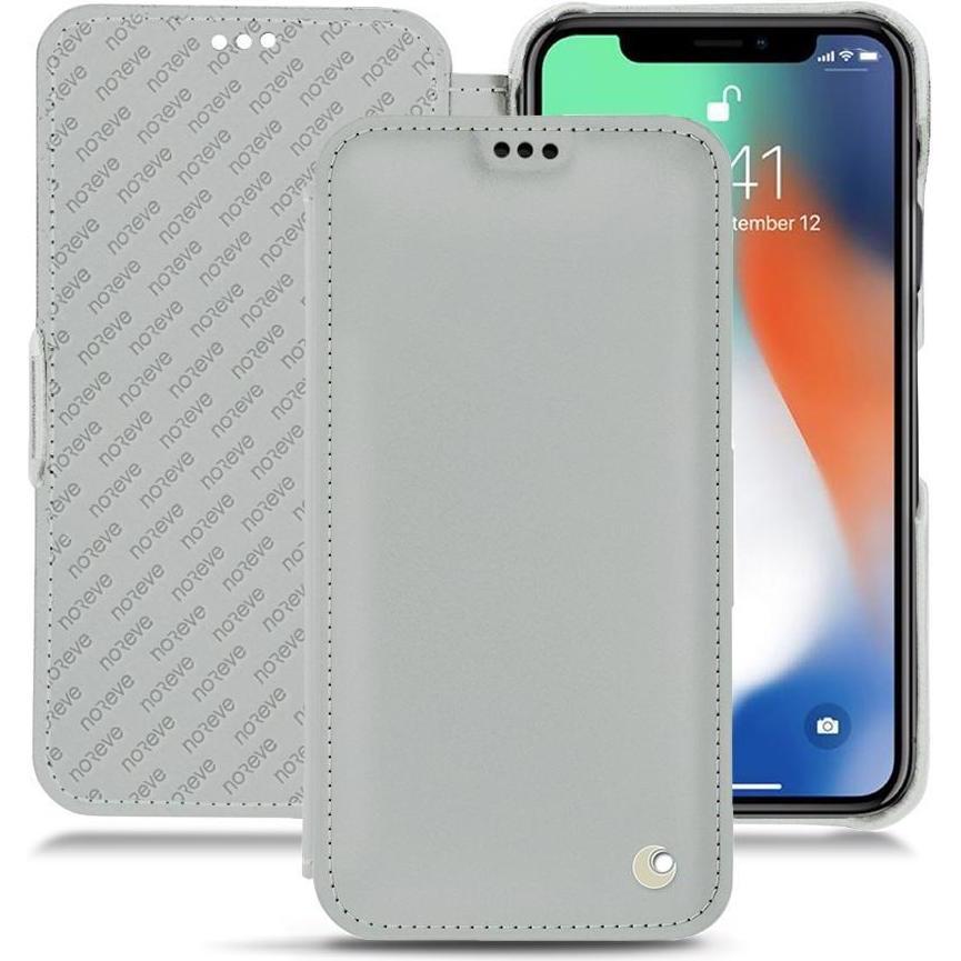 Noreve Lederschutzhülle horizontal (Apple iPhone XR), Smartphone Hülle, Grau