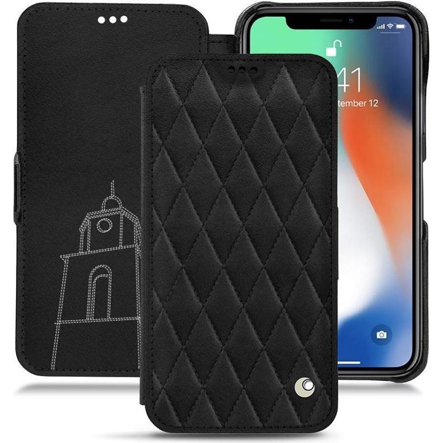 Thumbnail - Noreve Lederschutzhülle horizontal (Apple iPhone XS Max), Smartphone Hülle, Schwarz