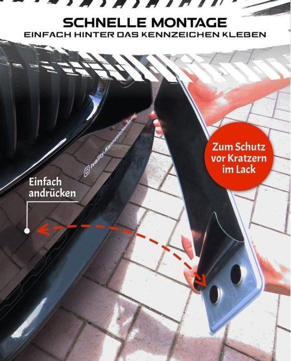 Image du produit Ivality Support de plaque d'immatriculation Extension magnétique Tapis en caoutchouc Clean