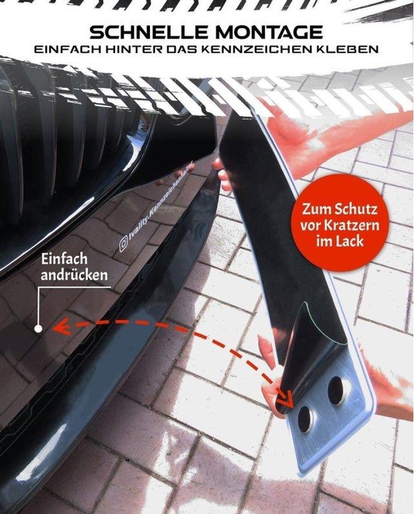 Produktbild Ivality Kennzeichenhalter Magnet Erweiterung Gummimatten Clean