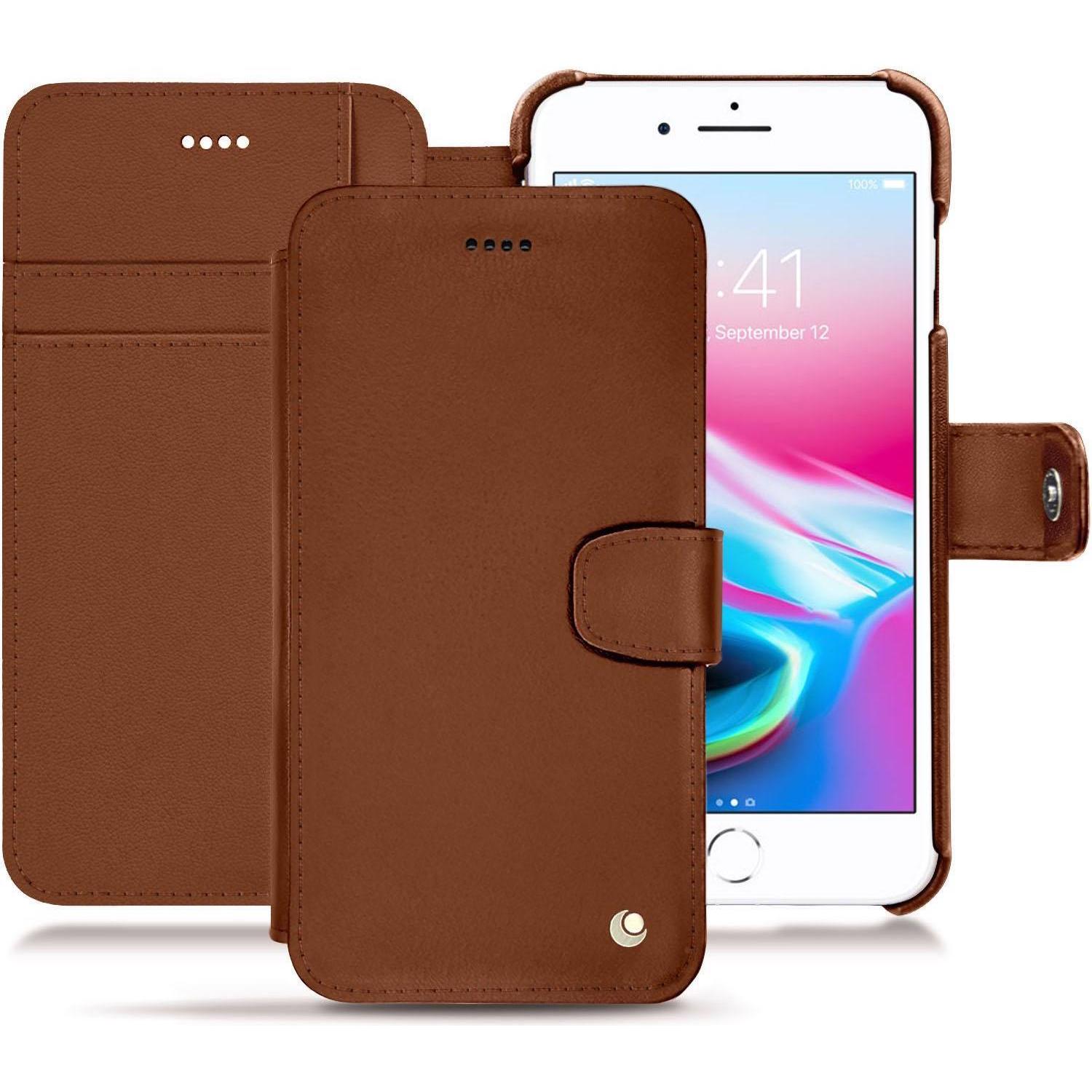 Thumbnail - Noreve Lederschutzhülle Wallet (Apple iPhone 8 Plus), Smartphone Hülle, Braun