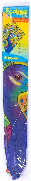 Actual product image Invento Kite Eddy Peacock 70x45 cm, from 5 years, incl. handle with 25 m cord