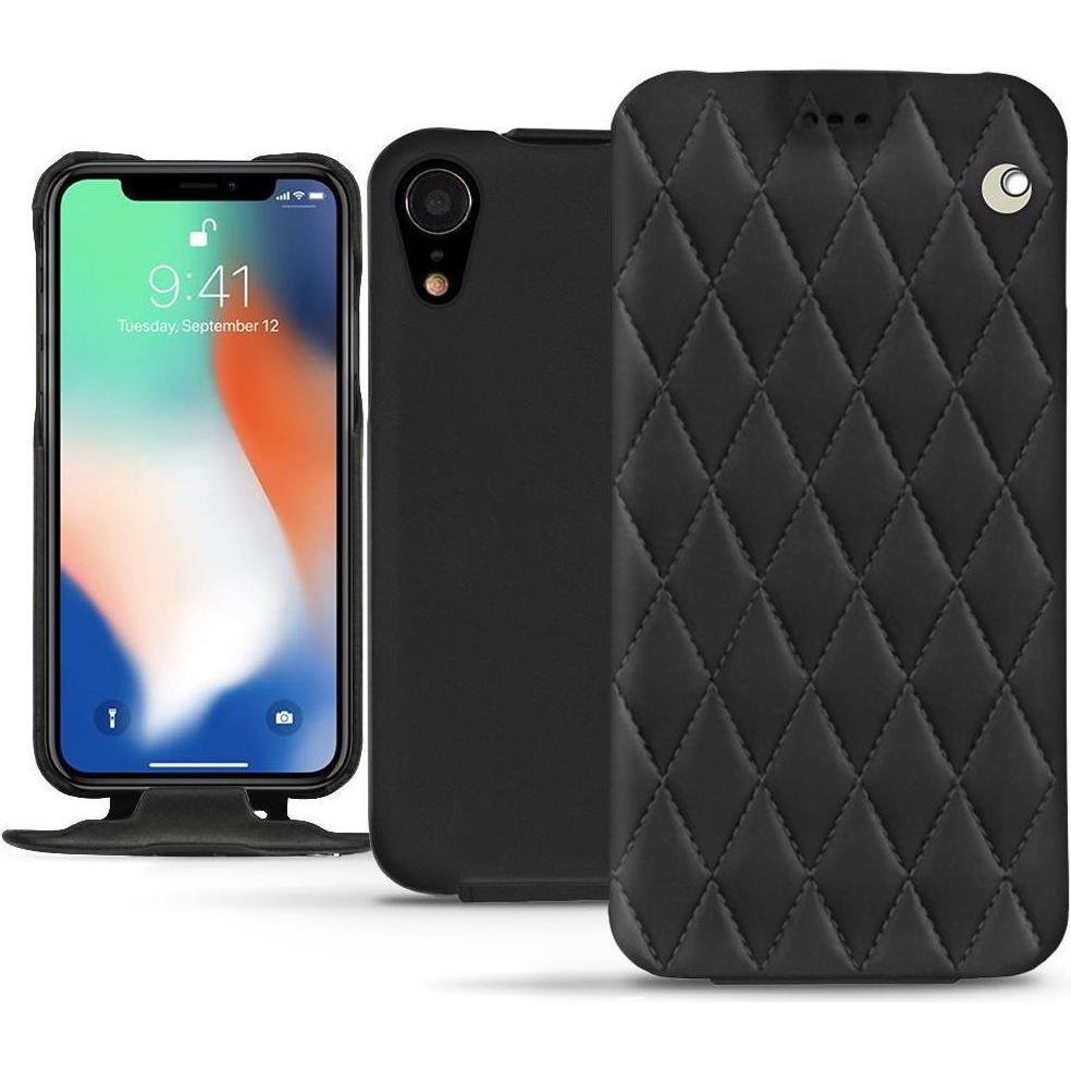 Noreve Lederschutzhülle vertikal (Apple iPhone XR), Smartphone Hülle, Schwarz
