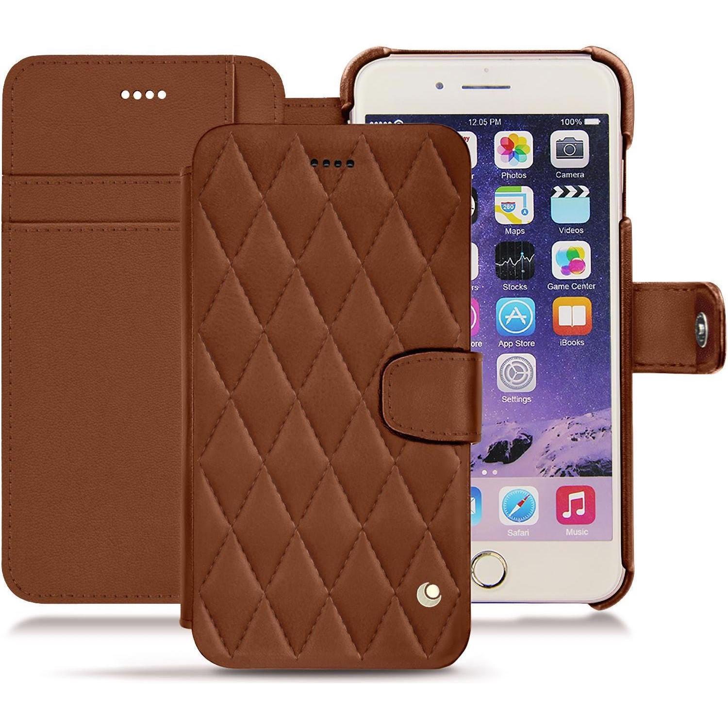 Noreve Lederschutzhülle Wallet (Apple iPhone 7 Plus), Smartphone Hülle, Braun