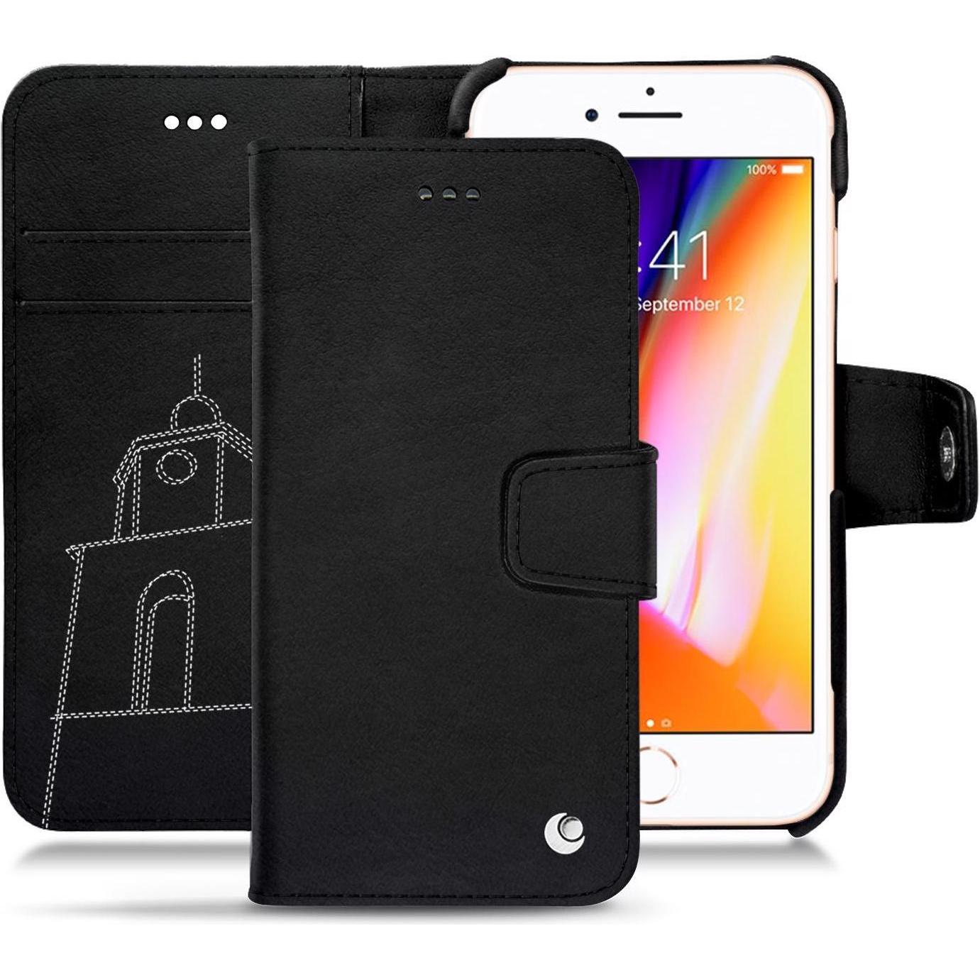 Thumbnail - Noreve Lederschutzhülle Wallet (Apple iPhone 8), Smartphone Hülle, Schwarz